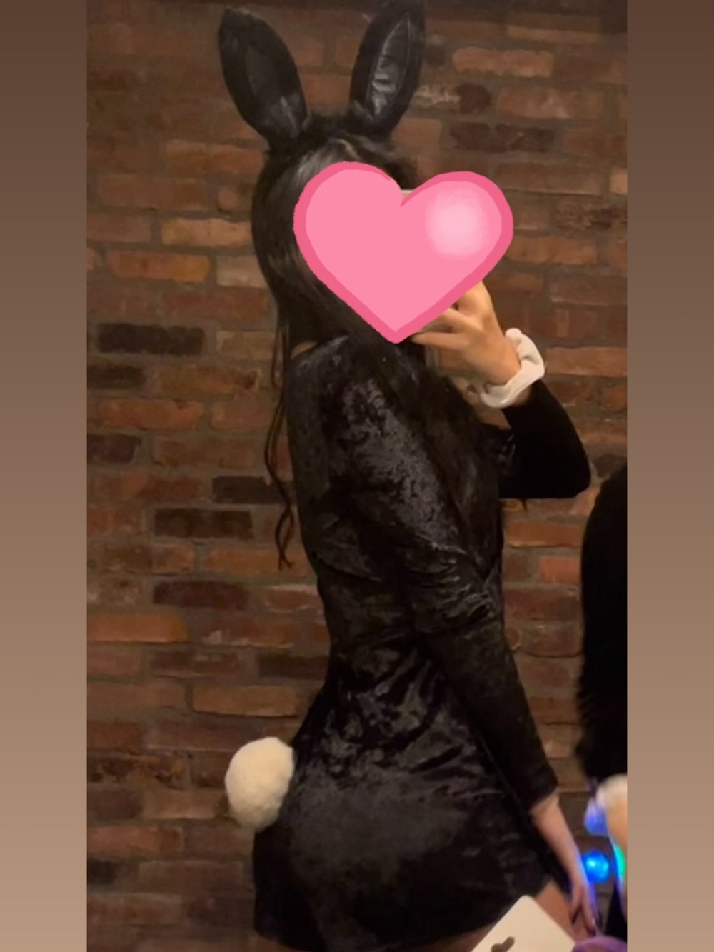 Garage Black Velvet romper handmade into bunny Halloween costume